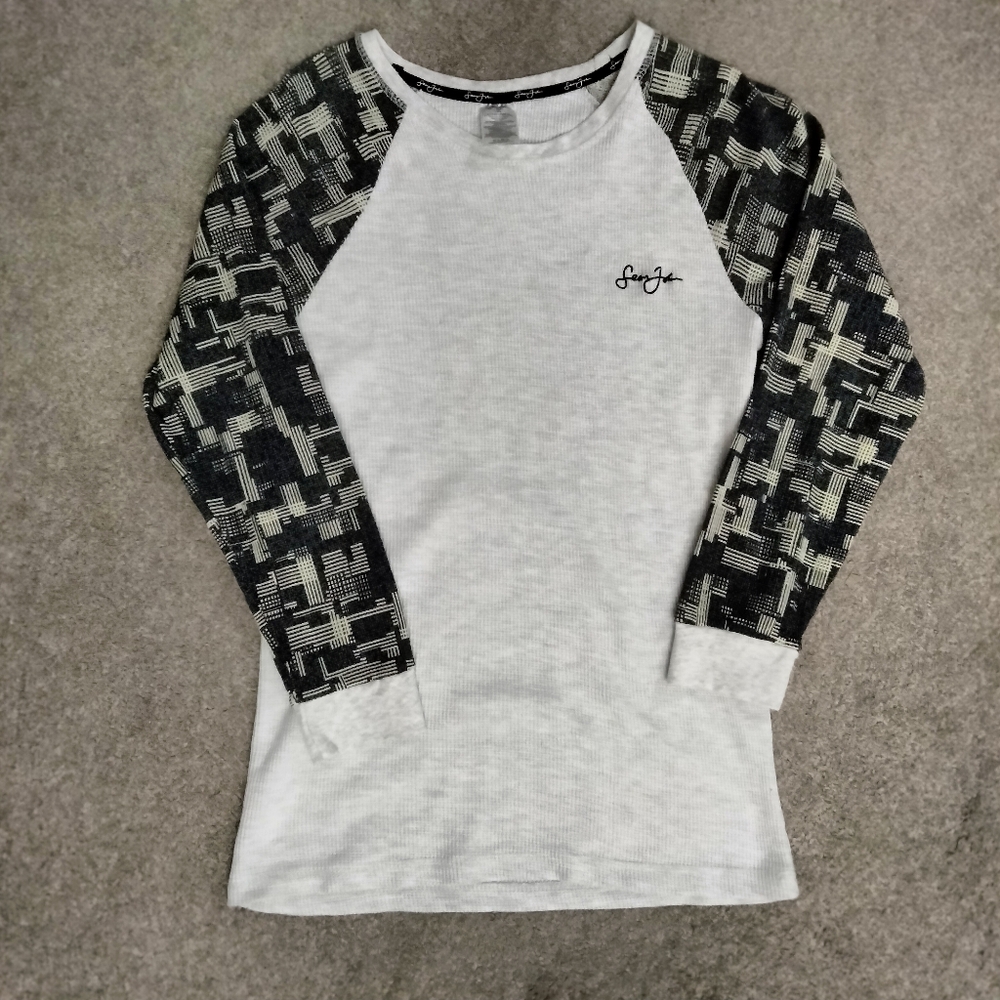 Sean John Waffle Knit Thermal Long Sleeve Shirt Vintage Y2K